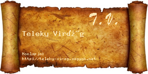 Teleky Virág névjegykártya